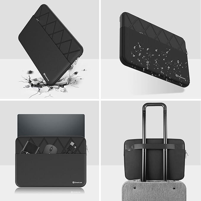 Smatree Laptop Sleeve for 15.6 inch ASUS Vivobook 15 F512/15 F512DA/S15 S532, Protective Laptop Case with Accessory Pocket, YKK Zipper, Patented Shockproof Design (E634)