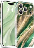 GVIEWIN for iPhone 17 Pro Case Compatible with MagSafe, [Full Camera Protection][Military-Grade Protection] Shockproof Protective Slim Magnetic Marble Phone Case for 17 Pro 6.3", Mesmerizing/Green