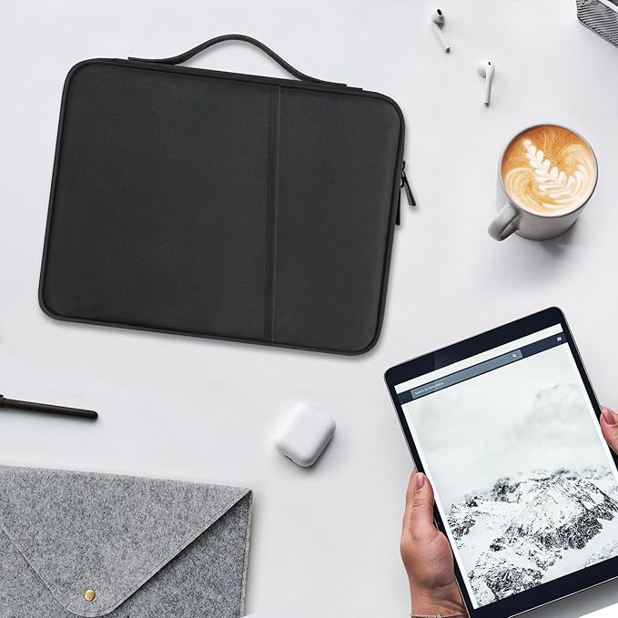 Lacdo Tablet Sleeve Bag Carrying Case for 13 inch New iPad Air M4 M3 M2 2026-2024, 13 inch iPad Pro M5 M4 2025-2024, 12.9" iPad Pro with Magic Keyboard, Water-Resistant iPad Pro Air Bag, Black