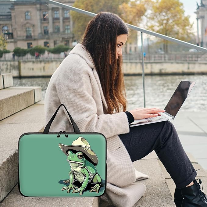 Universal Tablet Laptop Sleeve Case 10 inch, Green Frog Slim Carrying Case Durable Handbag Travel Laptop Bag for 7 to 10-inch Laptops/Notebook/Kids Tablet/ipad/eBook Readers