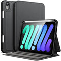 JETech Case for iPad mini (A17 Pro, 2024 Model, 7th) / Mini 6 (2021 Model, 6th) with Pencil Holder, Slim Folio Stand Protective Tablet Cover, Multi-Angle Viewing (Black)