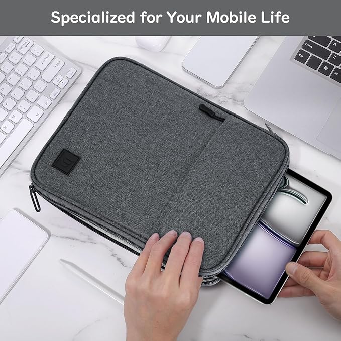 Dadanism 13 Inch Tablet Sleeve Padded Carrying Case for New iPad Air 13" M4/M3 2026/2025, iPad Pro 13" M5/M4 2025/2024, Galaxy Tab S10+/S9 FE+/S9+ 12.4", Remarkable Paper Pro 11.8", Space Gray