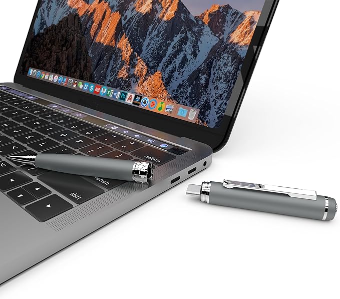 USB C Flash Drive Pen, Portable USB Memory Stick with Pen Design, Type C + USB-A Dual 3.0 High Speed Flash Drive with Smooth Writing, Compatible with Smartphone Tablet Computer iPhone 15 16