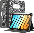 Supveco Case for iPad mini 7 (A17 Pro) 2024/iPad Mini 6 2021 8.3 Inch with Pencil Holder-[Auto Wake/Sleep],Slim Protective Case with Soft TPU Back Cover for iPad mini 7th/6th Generation-NewBook