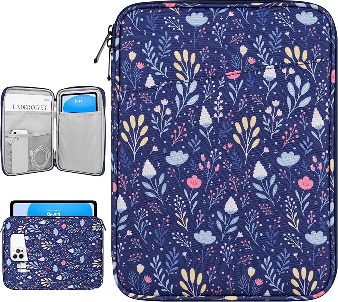Dadanism 9-11" Tablet Sleeve Bag Carrying Case for iPad (A16) 11th Gen 11", iPad 10th Gen 10.9" Air 5/4, iPad Air M4/Pro 11", iPad 9/8/7th, Galaxy Tab A11+ Plus 11", Remarkable 2 10.3", Night Blue