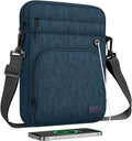 MoKo 13 Inch 360° Protective Tablet Sleeve Bag, Fits 13 Inch New iPad Pro M5 & Air M4 2026, iPad Pro 12.9", Galaxy Tab S9/S8 Plus 12.4", Multifunctional Bag with Shoulder and Headphone Port, Indigo