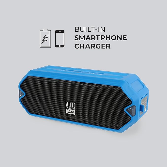 Altec Lansing - HydraJolt Wireless Bluetooth Speaker, Waterproof Portable Speakers with Built in Phone Charger and Lights, Everything Proof Outdoor, Shockproof, Snowproof, 16 Hours Playtime