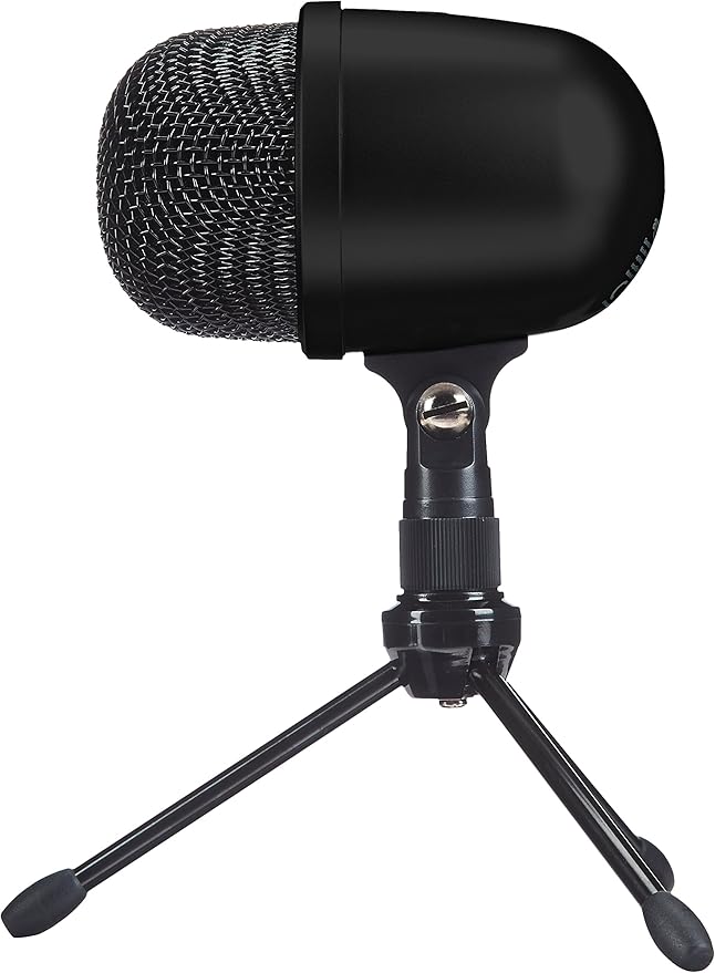 Amazon Basics Mini USB Condenser Microphone for Online Meeting, Gaming, Podcast, Black