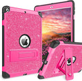 YINLAI Case for iPad 6th / 5th Generation, iPad 9.7 Case Glitter Women Hybrid Shockproof Protective Cover with Kickstand iPad 9.7-Inch iPad Air 2nd A1893/A1954/A1822/A1823, Hot Pink