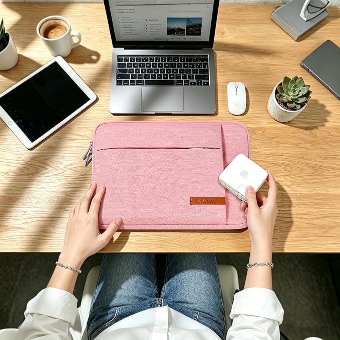Lacdo Chromebook Case 11 Inch Laptop Sleeve for 11 Inch Acer HP Lenovo Dell Samsung ASUS Chromebook Spin 3 11, 13 inch New Surface Pro 11 Copilot+PC / 10 9 8 X, 11.6" MacBook Air Computer Bag, Peach