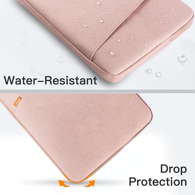 JETech Laptop Sleeve for 13-14Inch MacBook Neo (A18 Pro), MacBook Air/Pro (M1-M5) 2020-2026, 13-13.6 Inch Notebook, Waterproof Shock Resistant Bag Case with Accessory Pocket (Rose Gold)