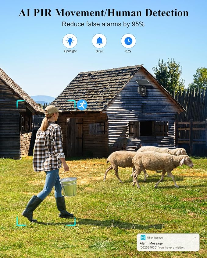 Xega 4G 【12X Hybrid Zoom】 Cellular Security Camera Outdoor with 【Dual Lens】, 2K Solar Wireless PTZ Outdoor Surveillance Camera,Smart PIR Human/Motion Detection, Two Way Talk, Built-in SIM Card, IP66