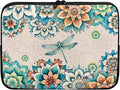Boho Flower Dragonfly Laptop Protective Sleeve for Women Men Computer Sleeve 10 Inch Laptop Case Bag Lightweight Computer Carrying Case Suitable GITS for Teens Tablet Bags