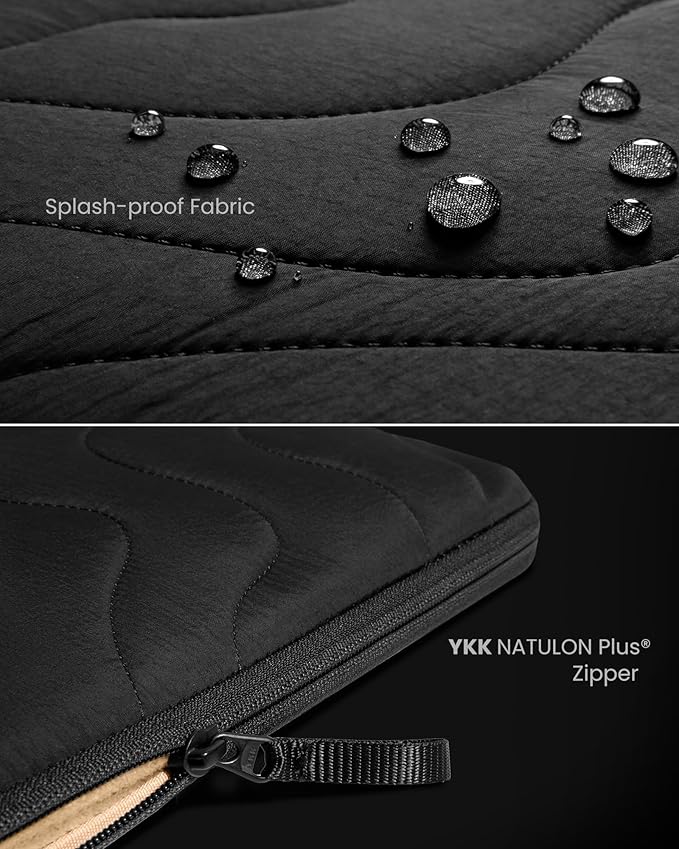 tomtoc 360 Protective Puffy Laptop Sleeve for 14-inch MacBook Pro M5 Pro/Max (2026) A3426 A3427, M4/M3 Pro/Max A3434 A3112 A3401 13.5/13.8-inch Surface Laptop 7(Copilot+ PC)/6/5/4/3, Quilted Design