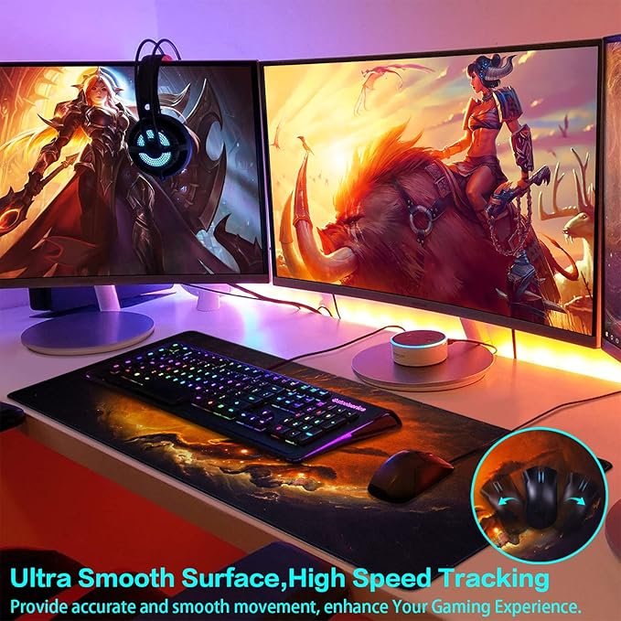 Canjoy Gaming Mouse Pad, Large Extended Mouse Pad Big Computer Mousepad for Home Office Gaming Work 31.5x15.7inch