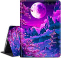 for Amazon Kindle Fire 7 (12th Generation, 2022 Release) 7" Tablet Case, Slim Kickstand Stand Leather Smart Cover with Auto Wake/Sleep, Purple Mountain Moon