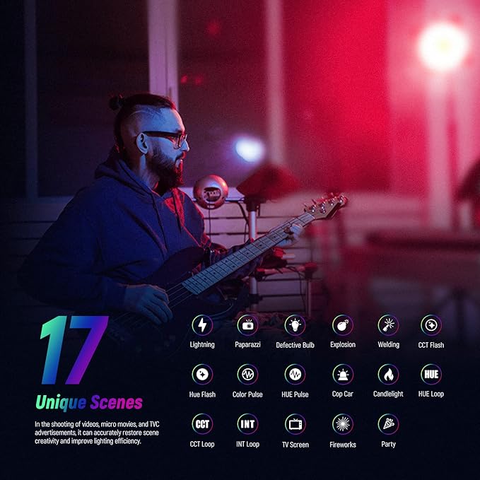 NEEWER CB60 RGB 70W LED Video Light with App Control, Bowens Mount COB Full Color Continuous Output Lighting 18000Lux/1m CCT 2700K-6500K CRI97+ 17 Scenes for Photography/Studio Video Recording