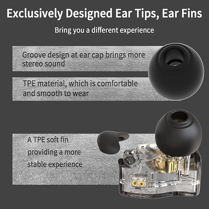 CCZ Melody inear Earphones Wired Gaming Earbuds 1DD 1BA Hybrid Drivers in-Ear Headphones iem Earbuds HIFI Bass with Ear fins, 4N OFC Cable for Drum, Studio, Editing, pc, Gaming (Green, without mic)