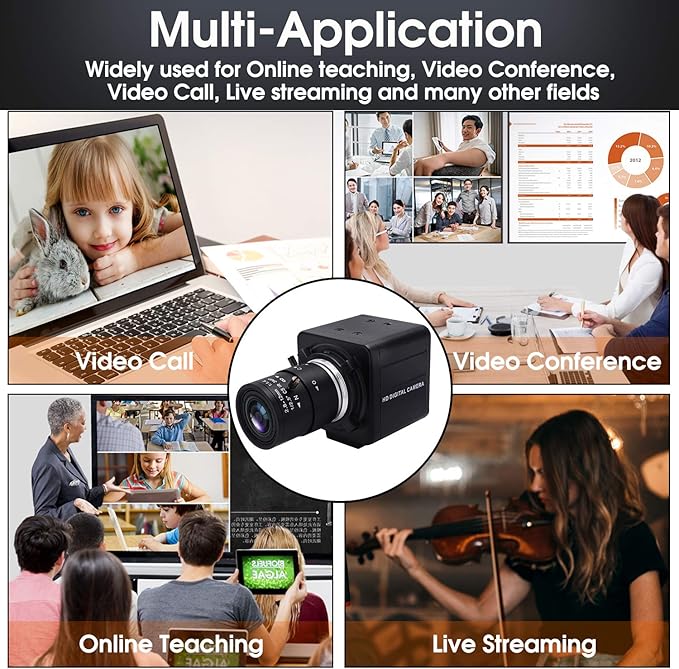 SVPRO 4K Webcam with Zoom Lens, HD Manual Focus 4K 30fps Close-up Camera with 2.8-12mm Varifocal Lens, 4X Optical Zoom External PC Camera for Windows, Linux, Android, Mac OS, Raspberry Pi