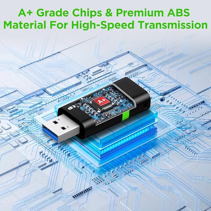 AreTop 64GB Flash Drive with Type C Adapter, Retractable USB 3.0 Thumb Drive Multicolor USB Drive for Date Storage, High Speed Jump Drives with LED Indicator, 64GB 1 Pack (Green)