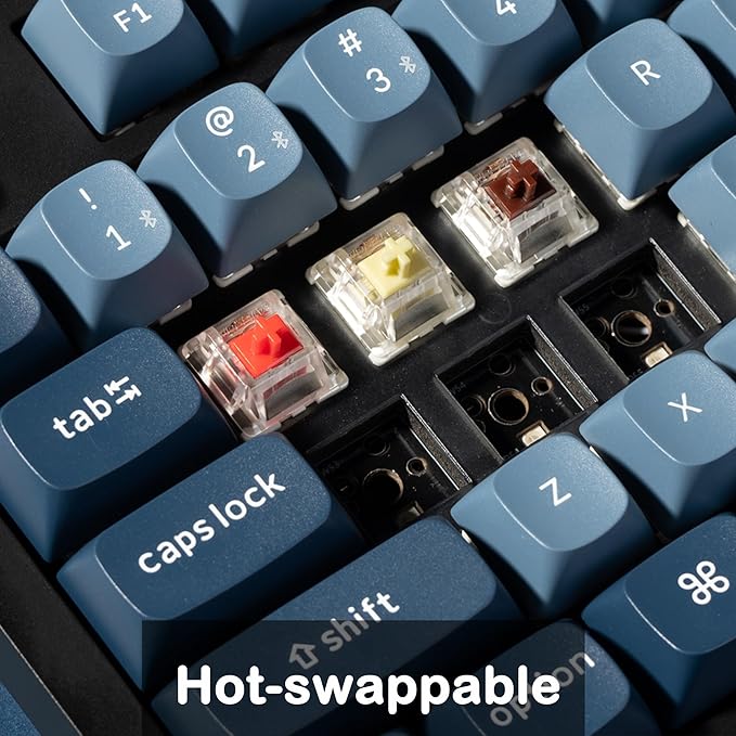 Keychron V5 Max Custom Wirless Mechanical Keyboard, 2.4 GHz/Bluetooth/Wired 3-Mode 100 Keys RGB Backlight QMK/VIA Programmable Macro, Hot-Swap Gateron Jupiter Red Switch PBT Keycaps for Mac Windows
