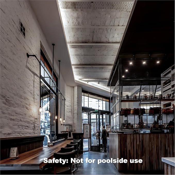 Shine Decor LED Strip Lights 36w Low Consumption, Cold Resistant IP65 Waterproof Outdoor Rope Light 120 VAC, Cuttable Connectable Indoor Lite Lighting Strip 50 FT ETL Listed 7x10mm 6000K Cool White