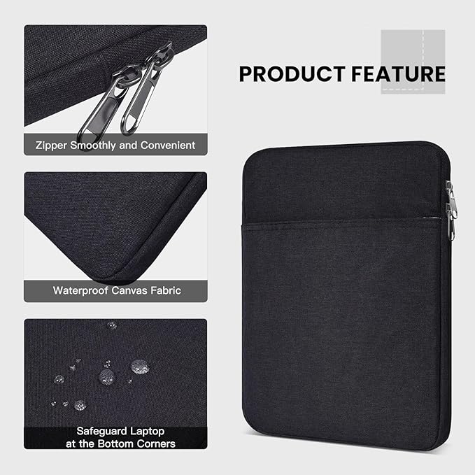 iPad mini Sleeve, Shockproof 7.9-8.3 inch Tablet Sleeve for iPad mini 7/6/5/4/3, Amazon Fire HD 8/8 Plus, Samsung Galaxy Tab A7 Lite 8.7, iPad mini Pouch Bag, Black