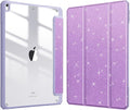 Fintie Hybrid Slim Case for iPad Air 3rd Generation 10.5" 2019 / iPad Pro 10.5 Inch 2017 - [Built-in Pencil Holder] Shockproof Cover with Clear Transparent Back Shell (Glittering Purple)