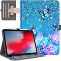 iPad Pro 13 inch Case (M5)2025, Case for iPad Pro 13-inch (M4) 2024 with Pencil Holder Multi-Angle View Adjustable Stand Shockproof Protective with Pocket/Hand Strap/Auto Wake Sleep,Flowers Butterfly