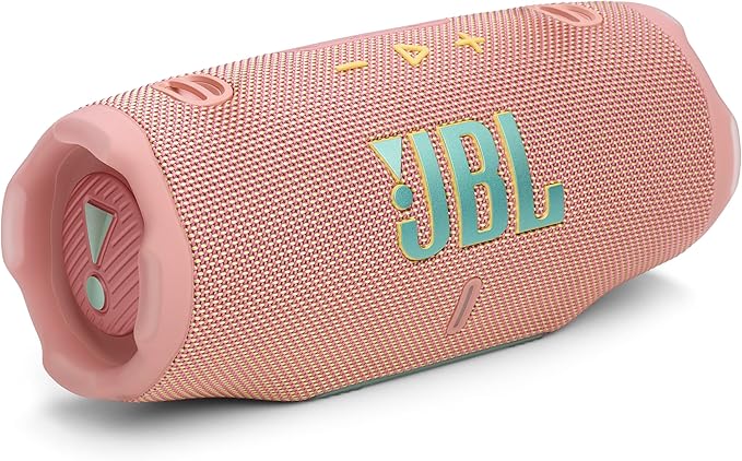 JBL Charge 6 - Portable Waterproof & Drop-Proof Bluetooth Speaker, Bold JBL Pro Sound with AI Sound Boost, 28Hrs of Playtime, Built-in powerbank & Comes with a Sturdy/Removable Carrying Strap (Pink)