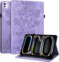 Case for iPad Pro 11 Inch (M5/M4) 2025/2024, Auto Wake/Sleep Slim PU Leather Folio Cover with Multi-Angle Stand and Pen Holder, Purple