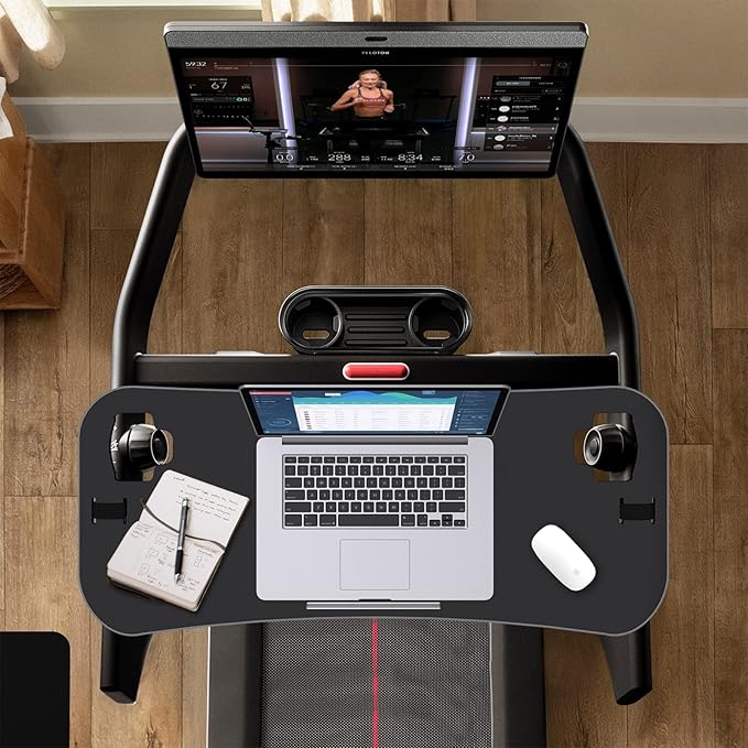 Treadmill Desk Attachment,Peloton Tread Tray Ergonomic Platform, Laptop Holder with Tablet Holder,New Universal Cooling Holes Laptop Stand for Home/Office