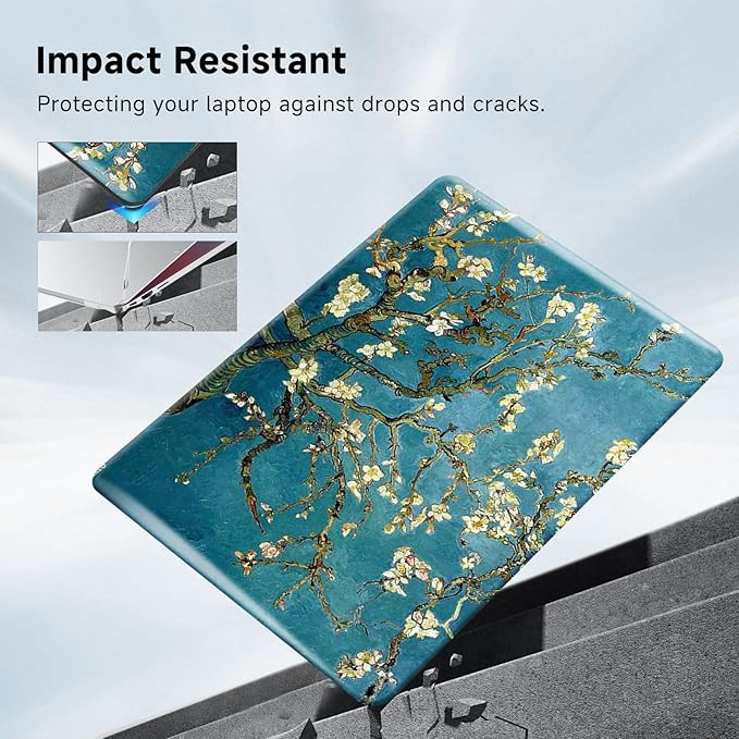 Funut for MacBook Air 13 inch Case M5 M4 M3 M2 2026 2025-2022 A3449 A3240 A3113 A2681, Funut Plastic Laptop Hard Shell Case & Keyboard Cover for M2 M3 M4 M5 MacBook Air 13 inch, Van Gogh Blossom