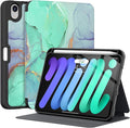Supveco Case for iPad mini 7 (A17 Pro) 2024/iPad Mini 6 2021 8.3 Inch with Pencil Holder-[Auto Wake/Sleep],Slim Protective Case with Soft TPU Back Cover for iPad mini 7th/6th Generation-Green