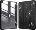 Fintie Hybrid Slim Case for iPad Air 3rd Generation 10.5" 2019 / iPad Pro 10.5 Inch 2017 - [Built-in Pencil Holder] Shockproof Cover with Clear Transparent Back Shell (Glittering Black)