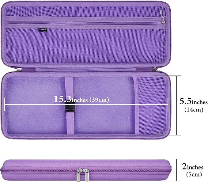 GEEKRIA Keyboard and Mouse Combo Case, Hard Shell Travel Carrying Bag for Compact 84 Key Low Profile Gaming Keyboard, Compatible with Logitech POP Keys, Nuphy Air75, LOFREE Flow84 (Purple)