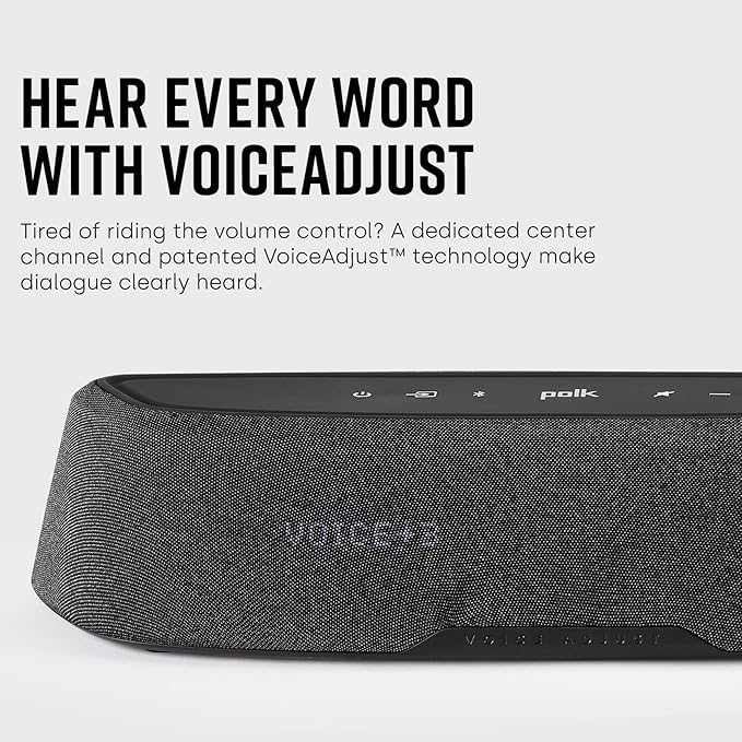 Polk Audio MagniFi Mini AX Sound Bar for TV with Wireless Subwoofer, Dolby Atmos and DTS:X Certified, Polk's patented VoiceAdjust & SDA technologies, Ultra-Compact Design, Easy Setup, Black