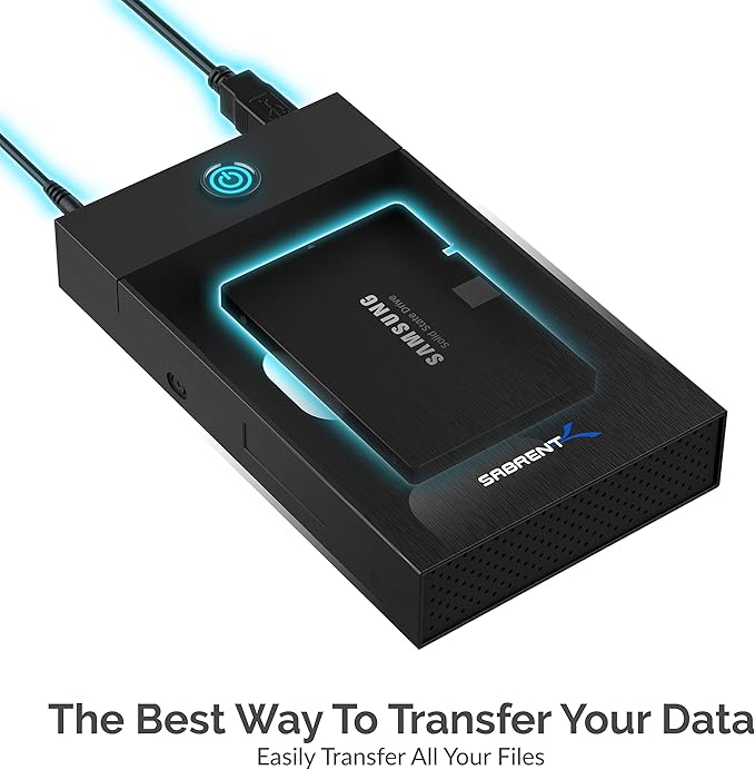 SABRENT USB 3.0 Enclosure for 2.5” & 3.5” SATA HDD/SSD – Tool-Free, UASP, LED Indicator, Plug & Play, Power Adapter & Cable Included – External Hard Drive Case for Windows/macOS/Linux (EC-KSL3)