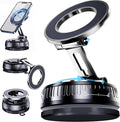 2026 Upgraded Magnetic Car Phone Mount for MagSafe: 360° Rotatable Adjustable Holder with 180+LBS Strong Suction Cup & 4200gf Magnet, Compatible with iPhone Series & Android Devices, Black