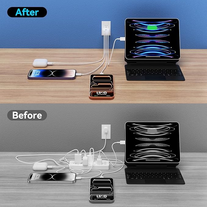 USB C Charger Block, 2Pack 60W 4 Ports Type C Fast Phone Charging Cubes PD USBC Wall Plug+QC 3.0 USB A Charger Head Power Brick Box for iPhone 16/15/14/13/12/11 Pro Max, Samsung Galaxy, Pixel