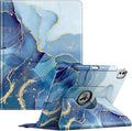Fintie Rotating Case for iPad Pro 13-inch (M5) 2025 / (M4) 2024 with Pencil Holder - 360 Degree Swiveling Protective Stand Cover with Auto Wake/Sleep, Ocean Marble