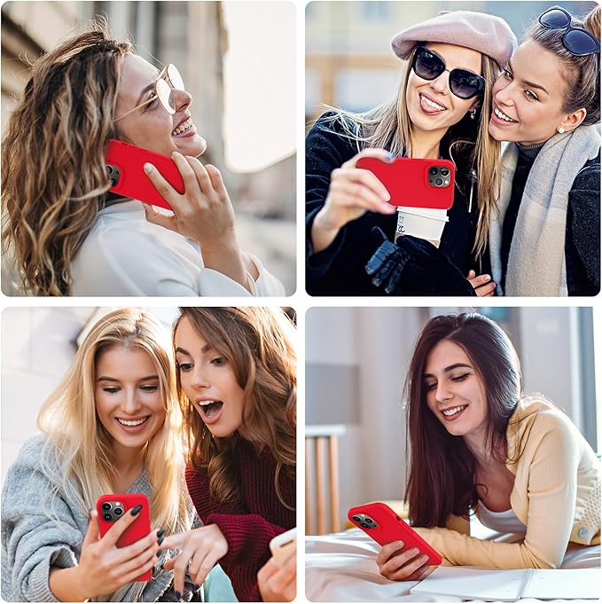 OTOFLY Designed for iPhone 14 Pro Case, Silicone Shockproof Slim Thin Phone Case for iPhone 14 Pro 6.1 inch (Red)