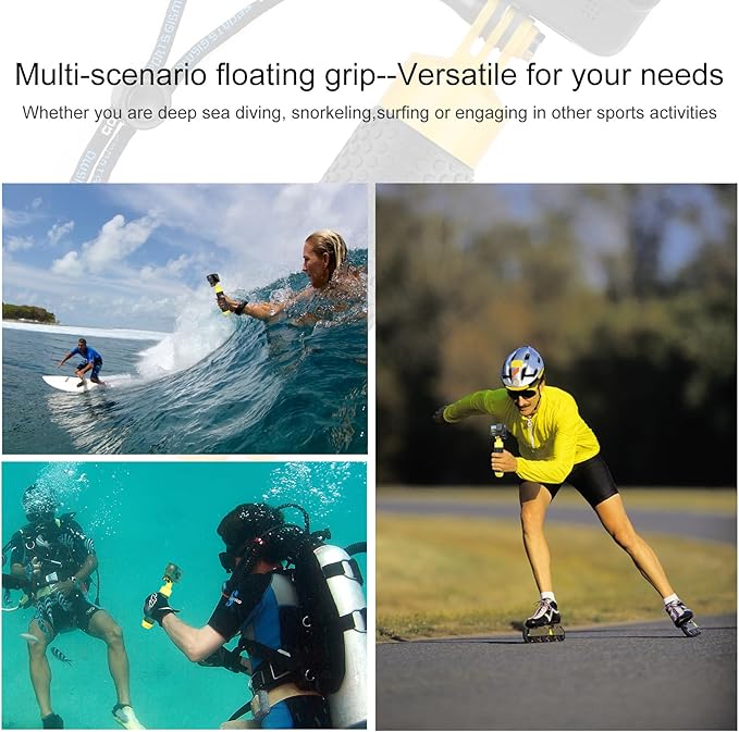 Floating Hand Grip Underwater Handle Mount with Detachable Tripod Stand for GoPro Hero 13 12 11 10 9 7 8 6 5 4 Max Mini Session DJI Action Camera Ideal for Diving Snorkeling Swimming Sport