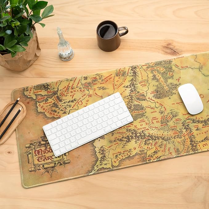 The Lord of The Rings Mouse Mat | MTG Playmat | 31.5" x 13.78" | Non-Slip Rubber Base Mouse Pad, Gaming Mouse Pad, Keyboard Mouse Mat | Lord of The Rings Gifts