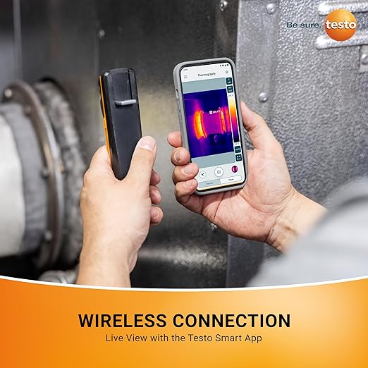 testo 860i Wireless Thermal Imaging Camera Set for iPhone & Android - Thermal Imager with Carrying Pouch & USB-C Cable - Handheld Infrared Camera 256 x 192 Resolution & -4 to +662 °F Measurement Range