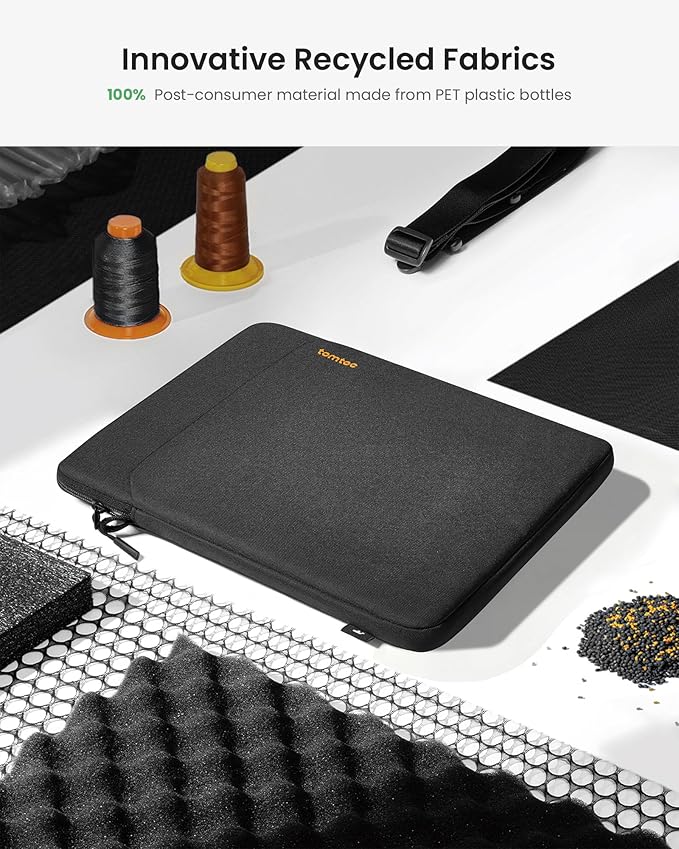 tomtoc Light-B19 Slim 13 Inch iPad Sleeve Shoulder Bag for 2025 iPad Pro M5/M4 with Acessories Storage, Eco-Friendly Fabric, Tailored for iPad Pro with Magic Keyboard and Smart Keyboard Folio