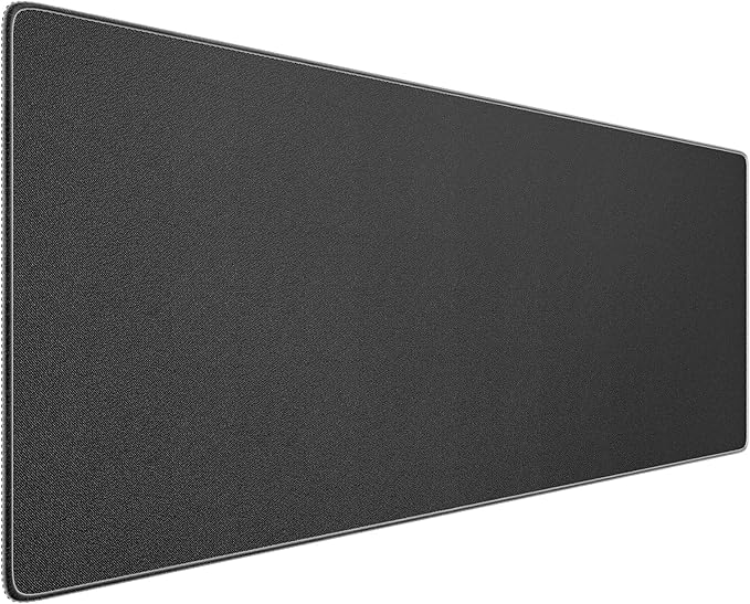 Reniteco Waterproof Large Gaming Mouse Pad with Durable Stitched Edges, Non-Slip Rubber Base, Grainy Jacquard Mouse Mat Desk Pad for Home Office Gaming, 27.6"x11.8"x0.12", Matte Black