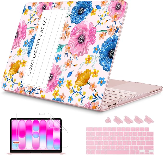 Mektron Printed Case for MacBook Neo 13 inch 2026 Release Model A3404, A18 Pro chip Laptop Protective Hard Shell with 13-inch (Diagonal) Liquid Retina Display+ Keyboard Cover, Composition Book