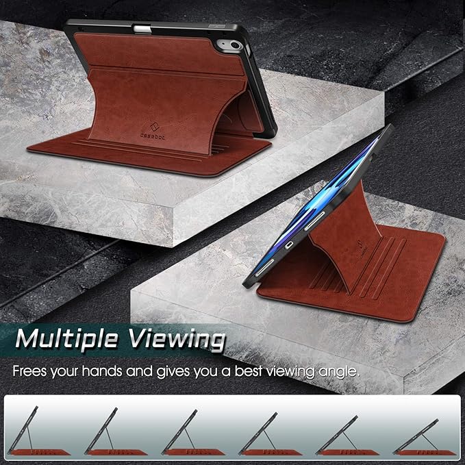 Fintie Magnetic Stand Case for iPad Air 11-inch M4/M3/M2 (2026/2025/2024), iPad Air 5th/4th Generation (2022/2020) 10.9 Inch - Multiple Angles Shockproof TPU Cover with Pencil Holder, Brown