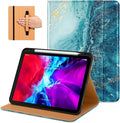 DTTO Premium Synthetic Leather iPad Case, Protective Cover for iPad Pro 11 Inch and iPad Air 4, Auto Wake/Sleep Function, Built-in Hand Strap, Front Document Card Pocket